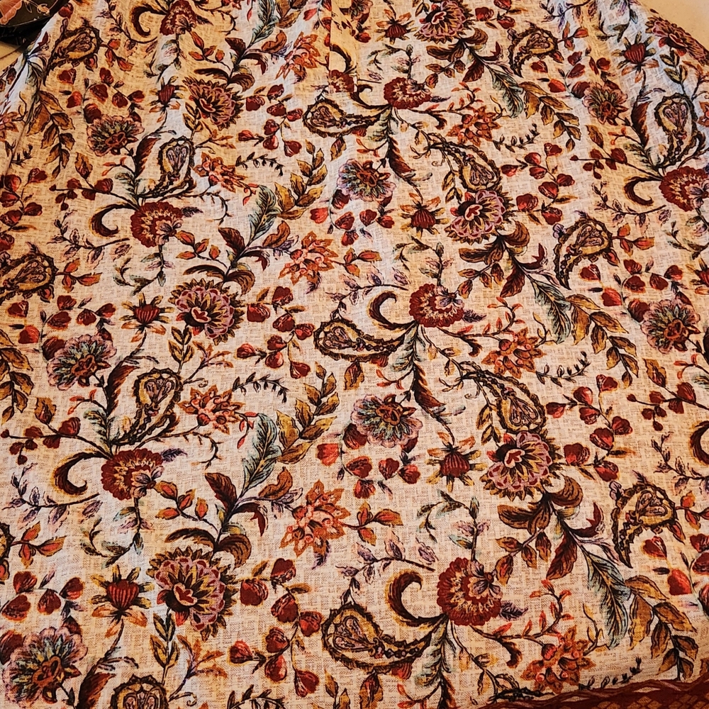 Dress Barn Brown and Orange Paisley Tank Top